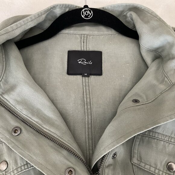 RAILS Women's Collins Sage Green Utility Jacket, Size Small Linen Blend - Picture 13 of 16